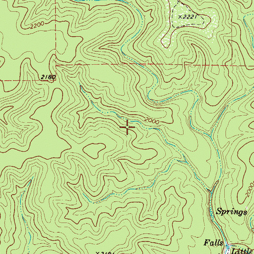 Topographic Map of Roberts Springs, TX