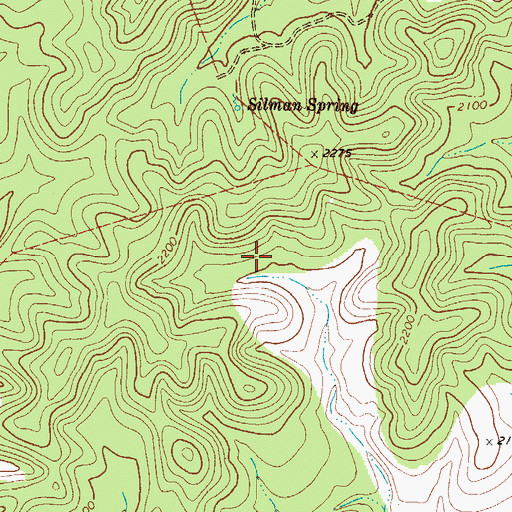 Topographic Map of Silman Springs, TX