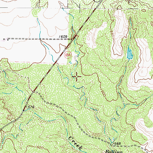 Topographic Map of Boiling Springs, TX