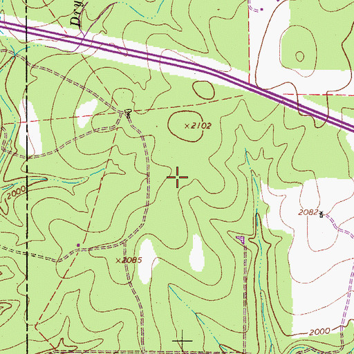 Topographic Map of Fall Springs, TX