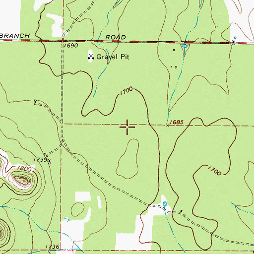 Topographic Map of Lange Springs, TX