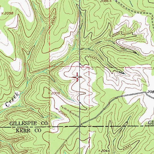 Topographic Map of Reid Springs, TX