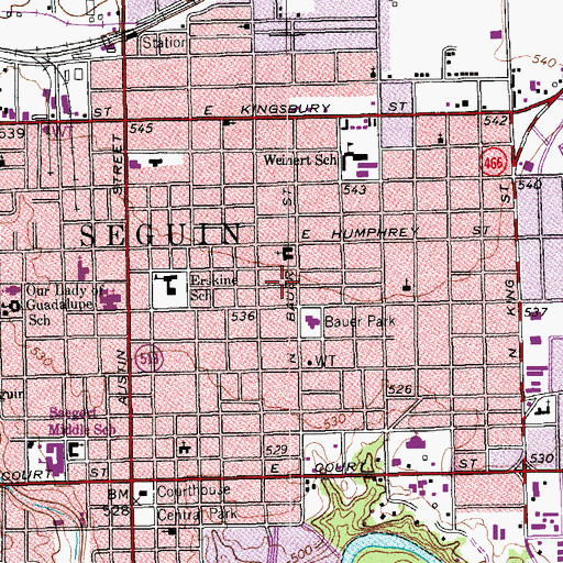 Topographic Map of Walnut Springs, TX