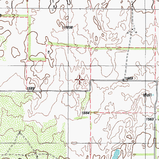 Topographic Map of Brooks Springs, TX