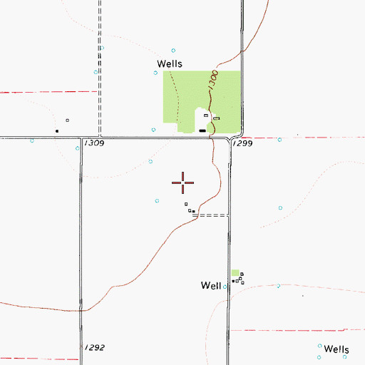 Topographic Map of Buffalo Springs, TX