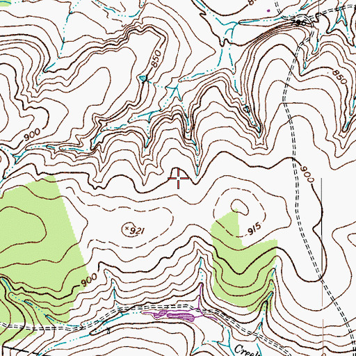 Topographic Map of Headquarters Springs, TX