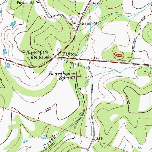 Topographic Map of Boardhouse Springs, TX