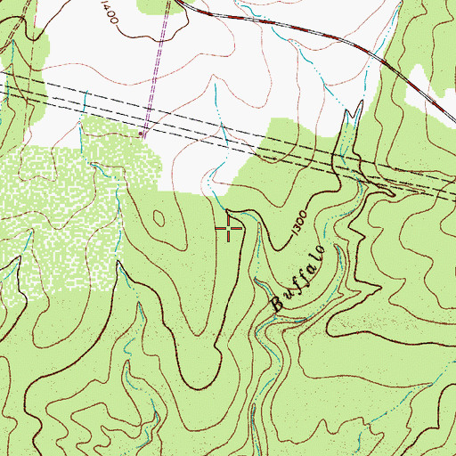 Topographic Map of Buffalo Springs, TX