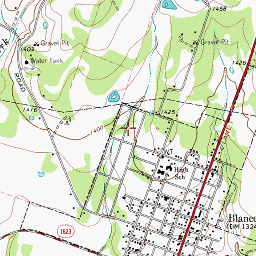 Topographic Map of Koch Springs, TX