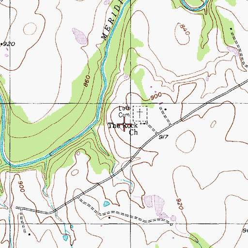 Topographic Map of Pierson Spring, TX