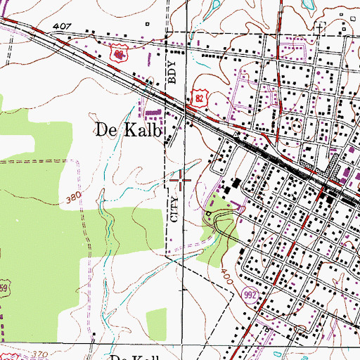 Topographic Map of DeKalb Spring (historical), TX
