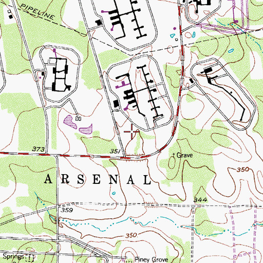 Topographic Map of Red Springs (historical), TX