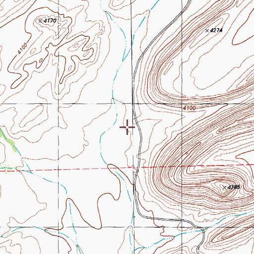 Topographic Map of Blanca Springs, TX