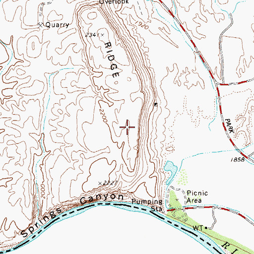 Topographic Map of Boquillas Warm Springs, TX