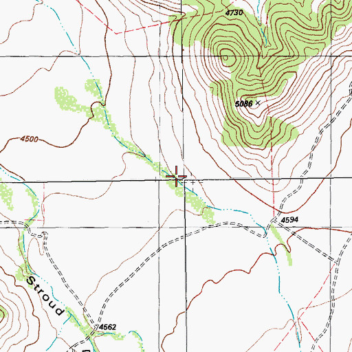 Topographic Map of Burgess Spring, TX