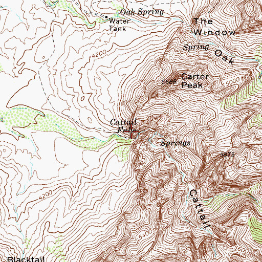 Topographic Map of Cattail Falls Spring, TX