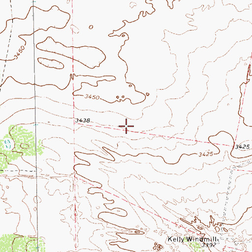 Topographic Map of Scratch Springs, TX