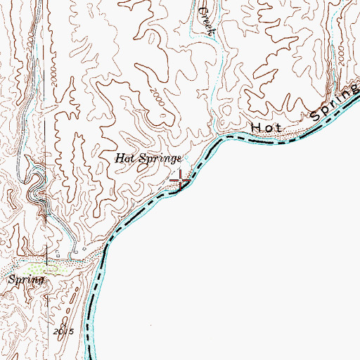 Topographic Map of Hot Springs, TX