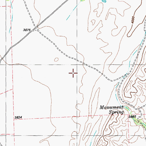 Topographic Map of Monument Springs, TX