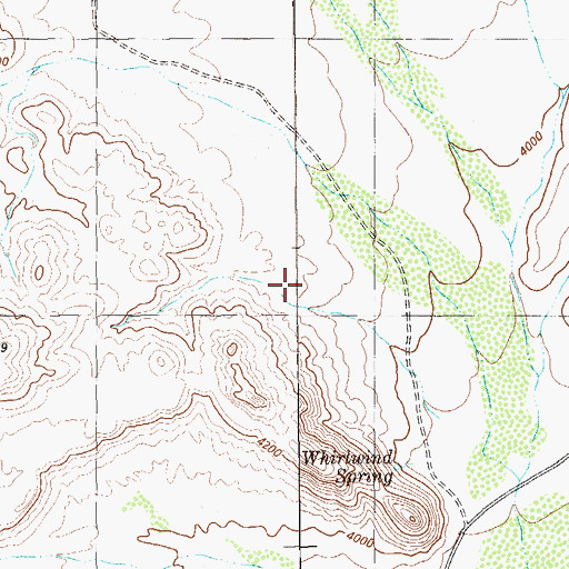 Topographic Map of Whirlwind Springs, TX