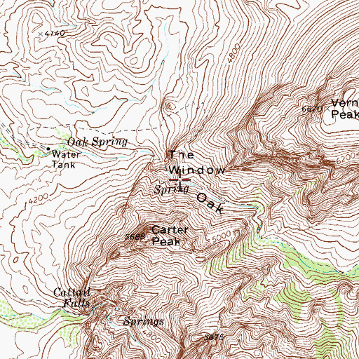 Topographic Map of Window Springs, TX