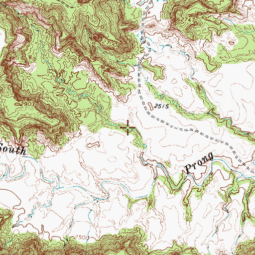 Topographic Map of Gyp Springs, TX