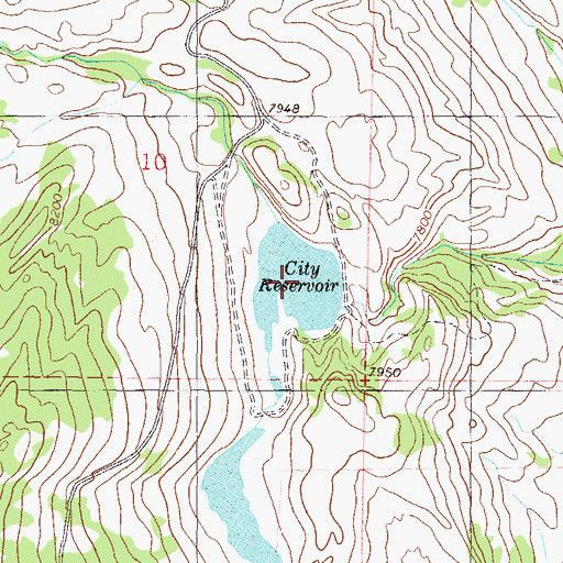 Topographic Map of City Reservoir, CO