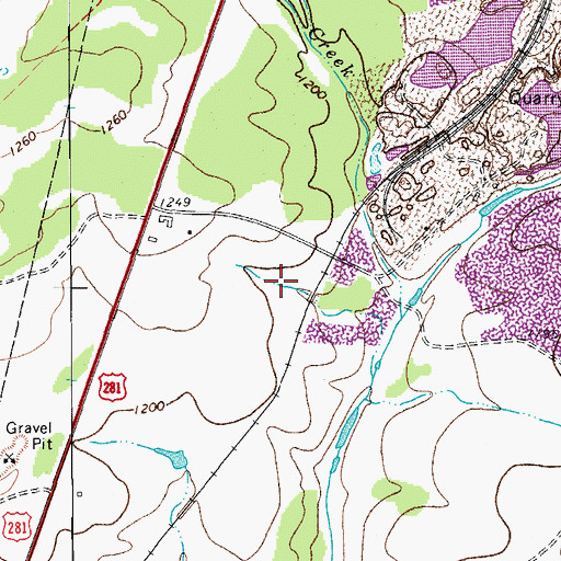 Topographic Map of Holland Springs, TX
