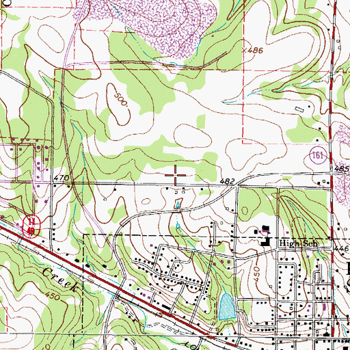 Topographic Map of Hughes Springs, TX