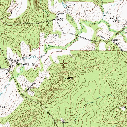 Topographic Map of Castalian Springs, TX