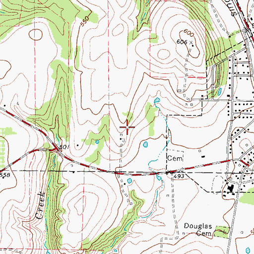 Topographic Map of Rhome Spring, TX