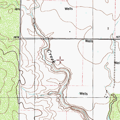 Topographic Map of Settlers Springs, TX