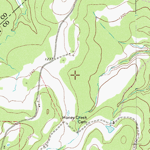 Topographic Map of Honey Creek Spring, TX