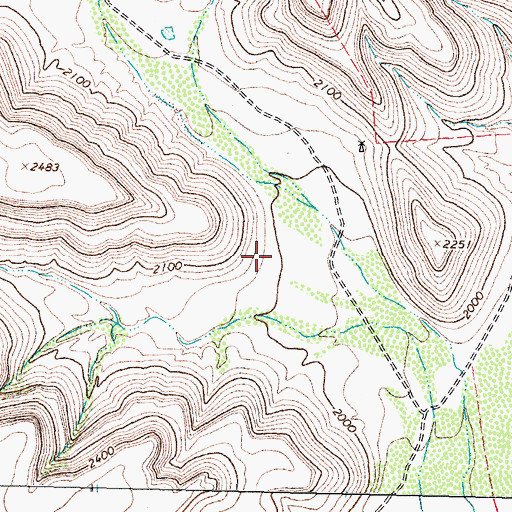 Topographic Map of Cedar Springs, TX