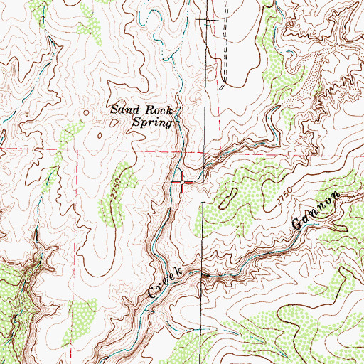 Topographic Map of Couch Springs, TX