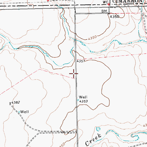 Topographic Map of Buffalo Springs, TX