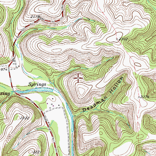 Topographic Map of Hackberry Springs, TX