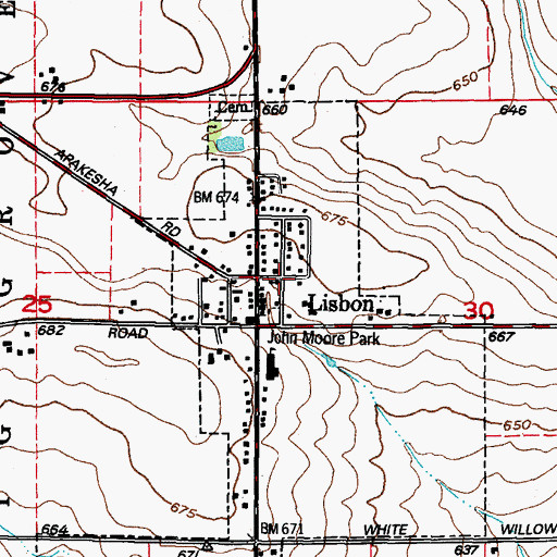 Topographic Map of Bethlehem Lutheran Church, IL