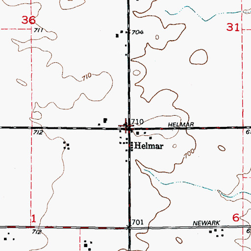 Topographic Map of Helmar Lutheran Church, IL