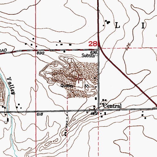 Topographic Map of Central Quarry, IL