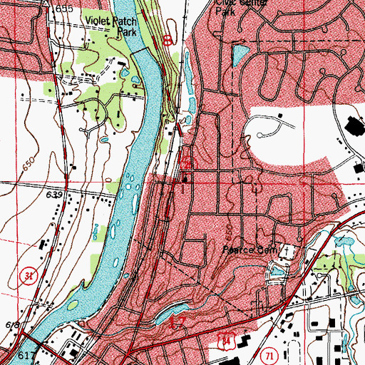 Topographic Map of Oswego Presbyterian Church, IL