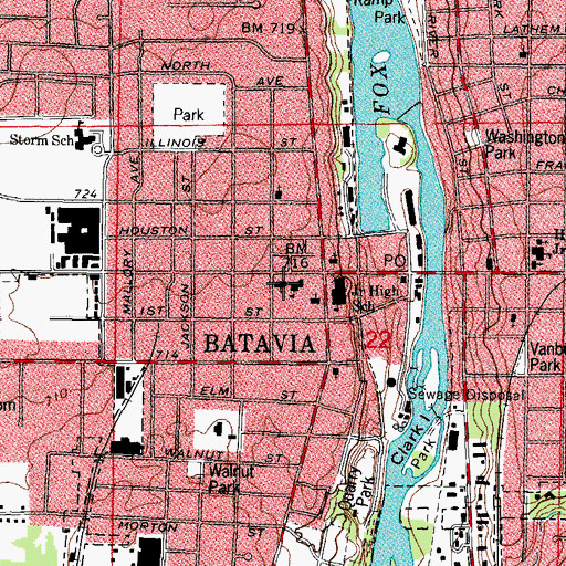 Topographic Map of Bethany Lutheran Church, IL