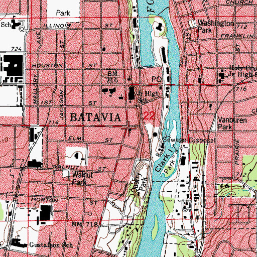 Topographic Map of Calvary Episcopal Church, IL