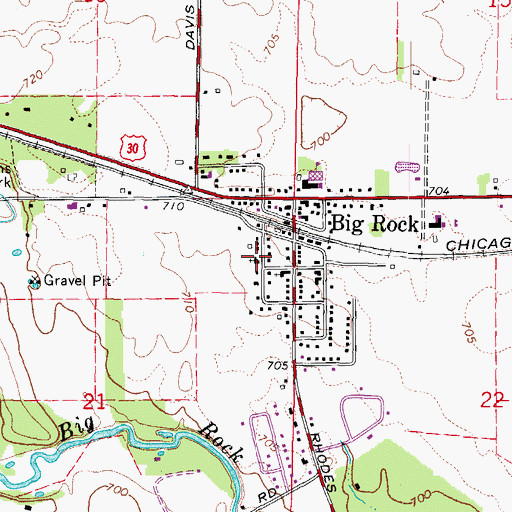 Topographic Map of First Baptist Church, IL