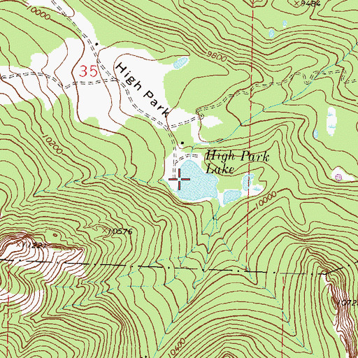 Topographic Map of High Park Lake Dam, CO