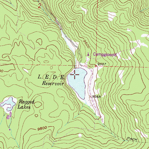 Topographic Map of LEDE Dam, CO