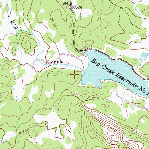 Topographic Map of Big Creek Number 1 Dam, CO