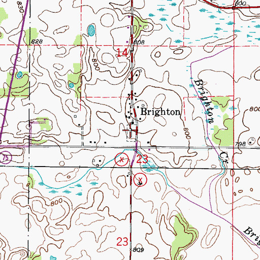 Topographic Map of Saint Francis Xavier Church Cemetery, WI