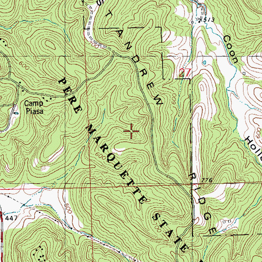 Topographic Map of Pere Marquette Nature Preserve, IL