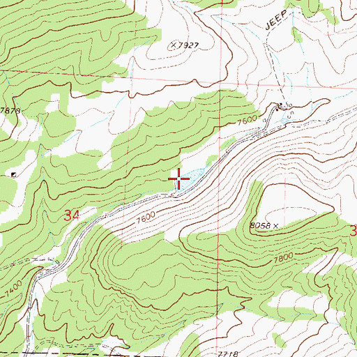 Topographic Map of Yarmany Reservoir, CO